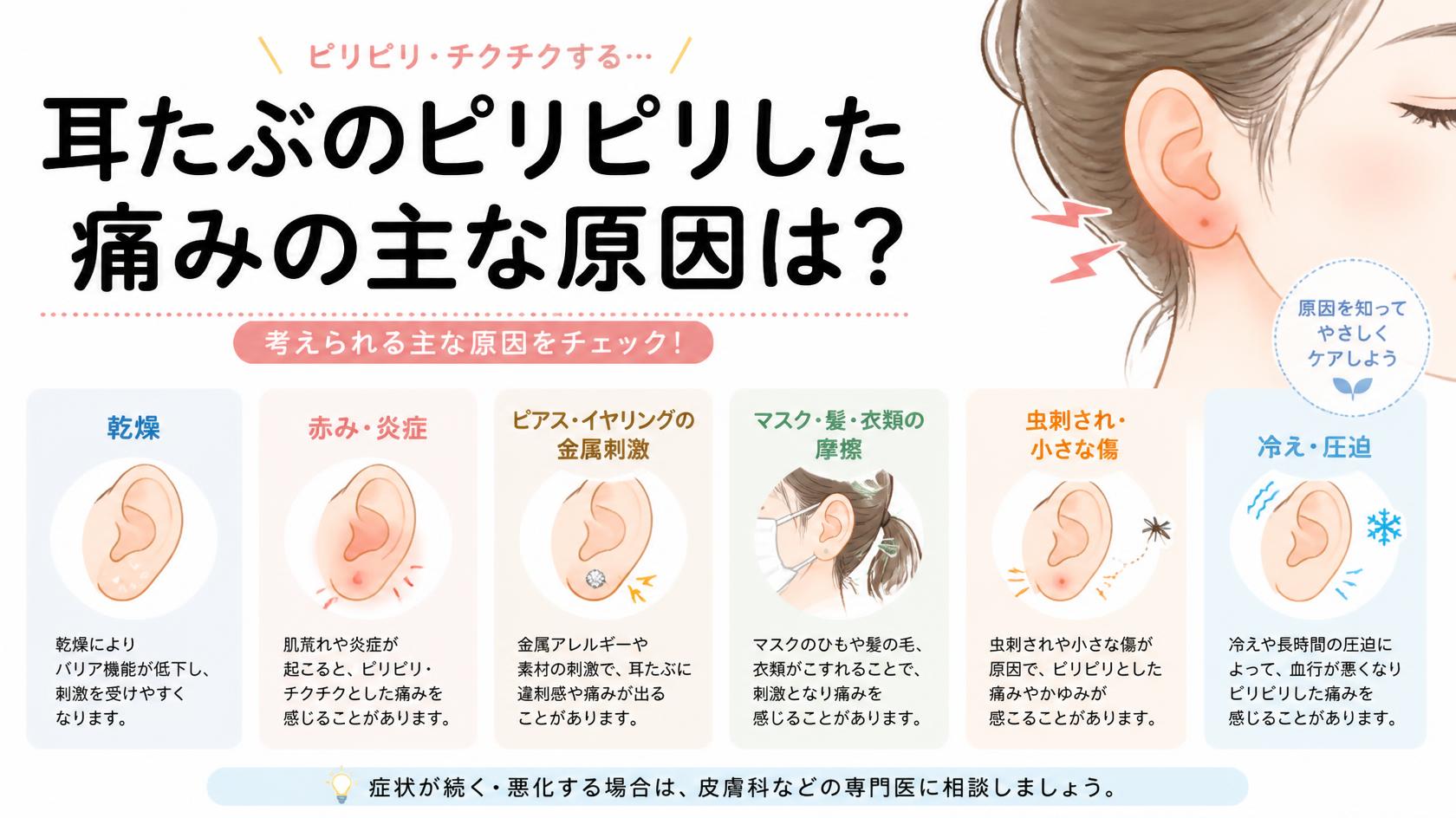耳たぶがピリピリ痛む主な原因とは?