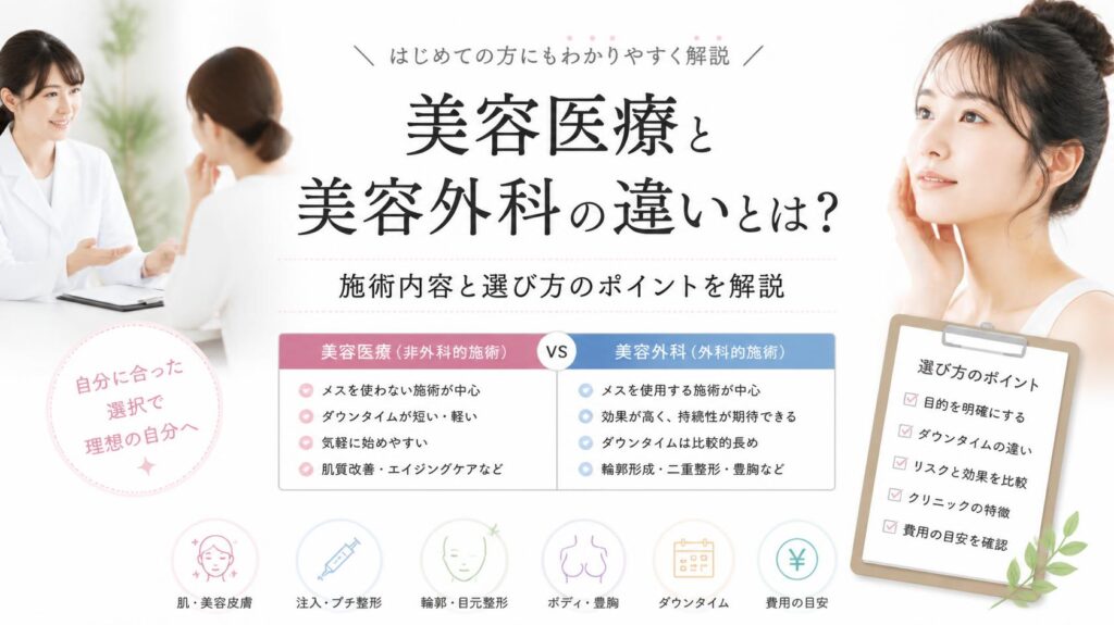 美容医療と美容整形の違いとは？｜知っておきたい治療内容と選び方のポイント
