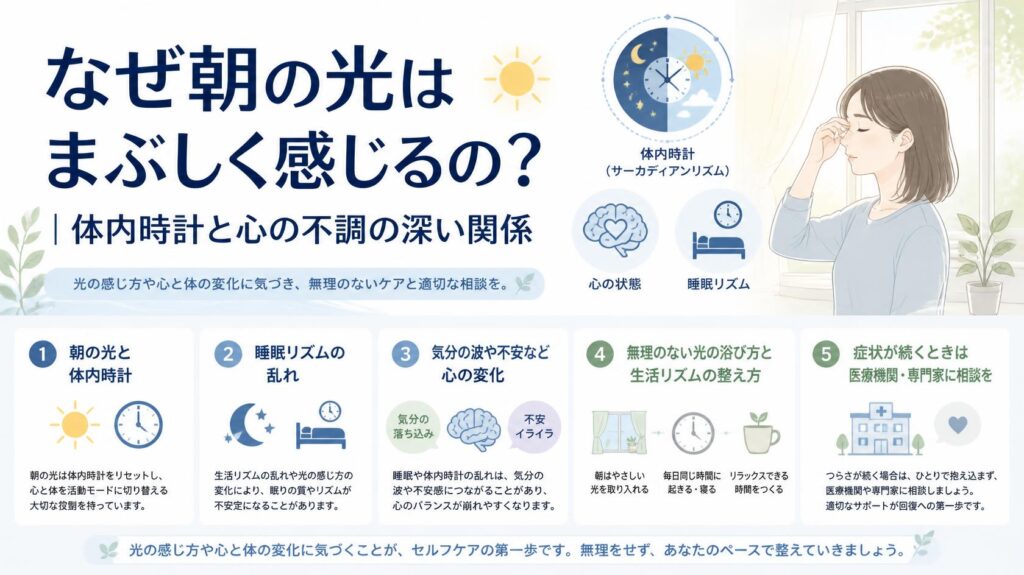 朝の光がつらいのはなぜ？｜体内時計とメンタル不調との深い関係とは