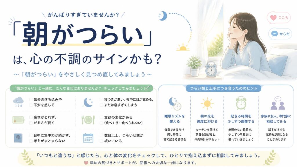 “朝がつらい”はメンタル不調のサインかも?