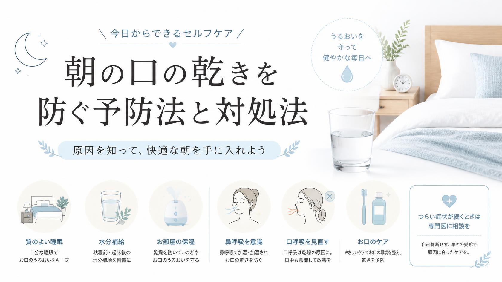 朝の口の渇きを防ぐための予防&対策法