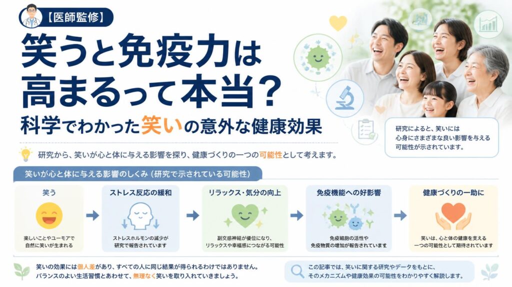 【医師監修】笑うと免疫力が上がるって本当？科学が証明した“笑い”の驚きの健康効果