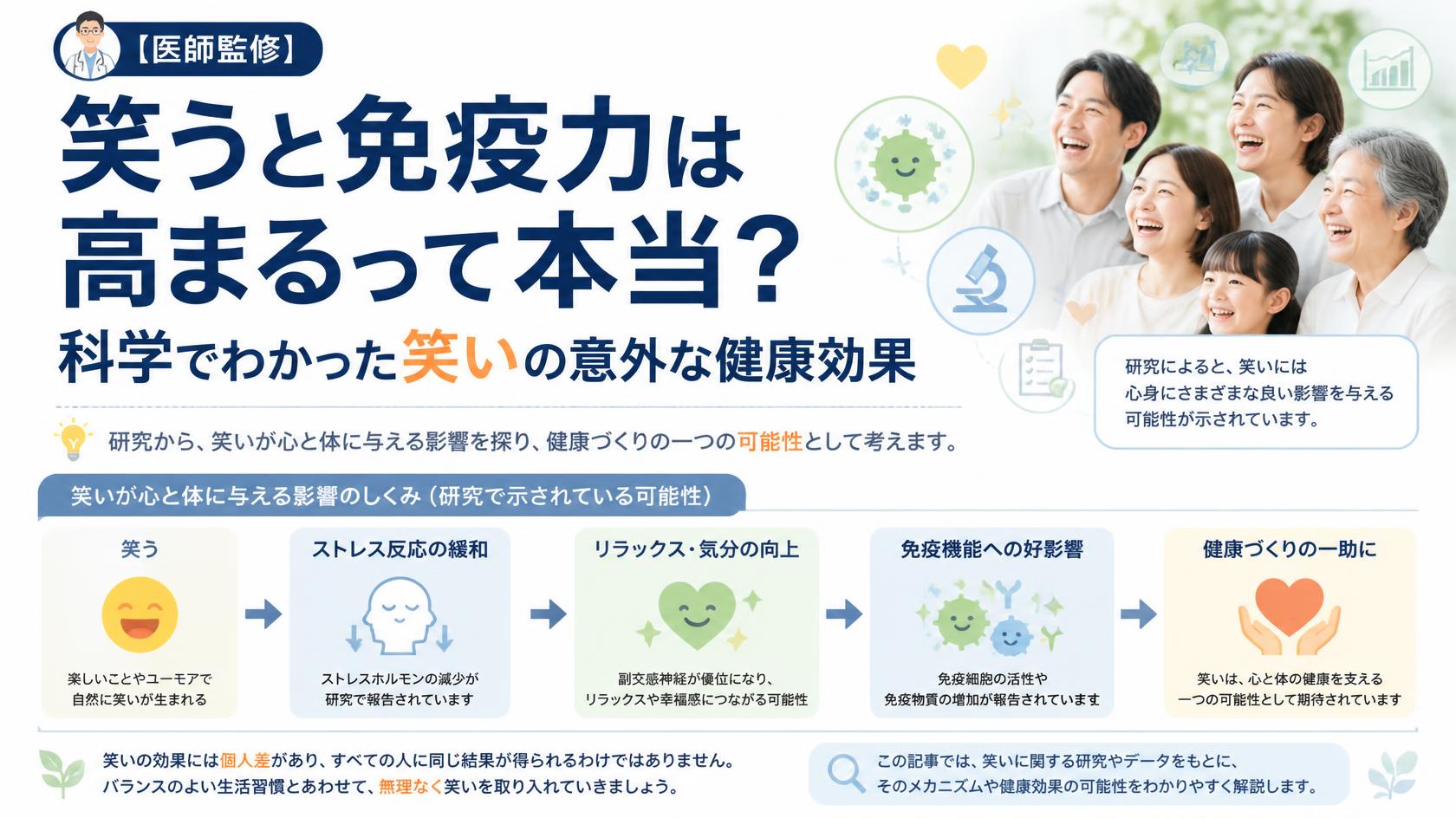 【医師監修】笑うと免疫力が上がるって本当?科学が証明した“笑い”の驚きの健康効果