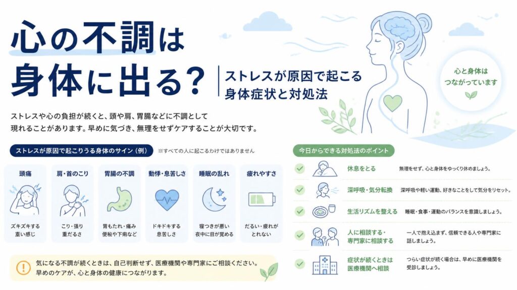 心の不調は体にも出る？｜ストレスが引き起こす身体症状と正しい対処法