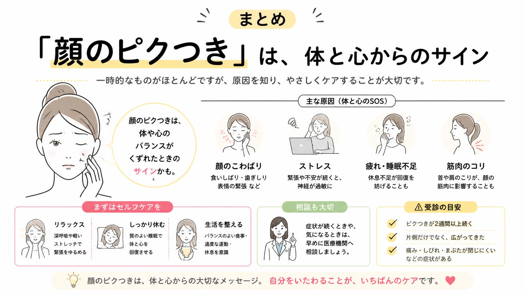まとめ|「顔が引きつる」は体と心からのサイン
