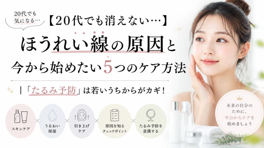 【20代なのに消えない…】ほうれい線の原因と今すぐ始めたい5つのケア方法｜若いうちからの“たるみ予防”が鍵！