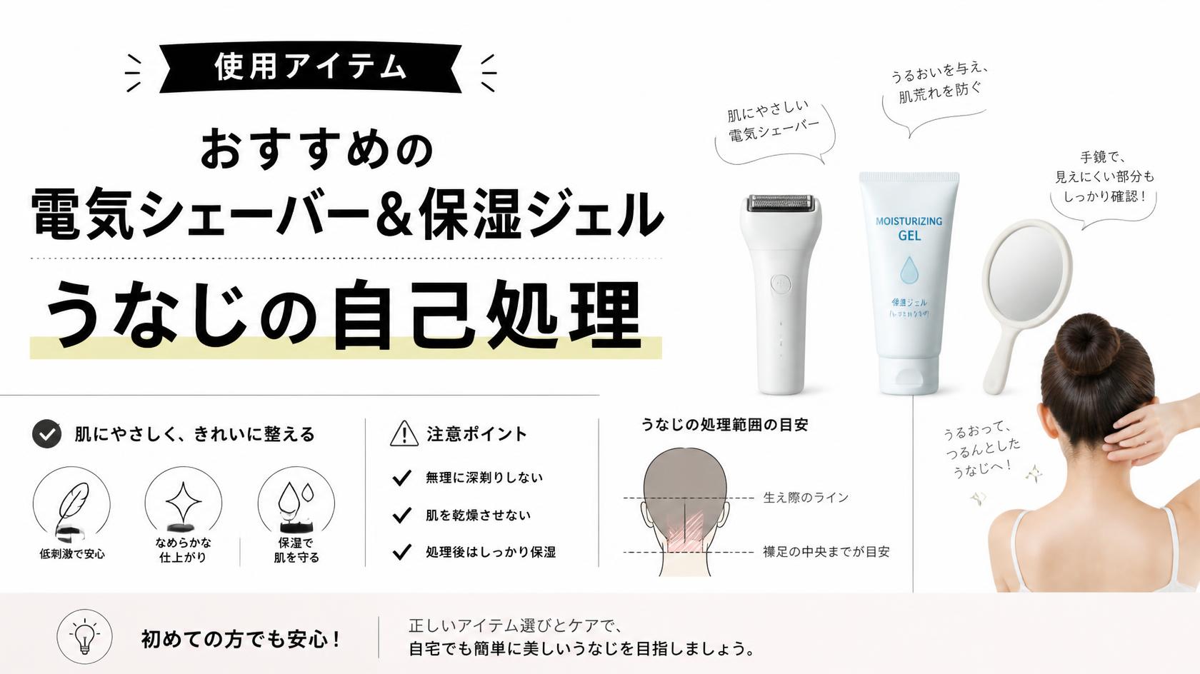 使用アイテム｜おすすめの電気シェーバー＆保湿ジェル