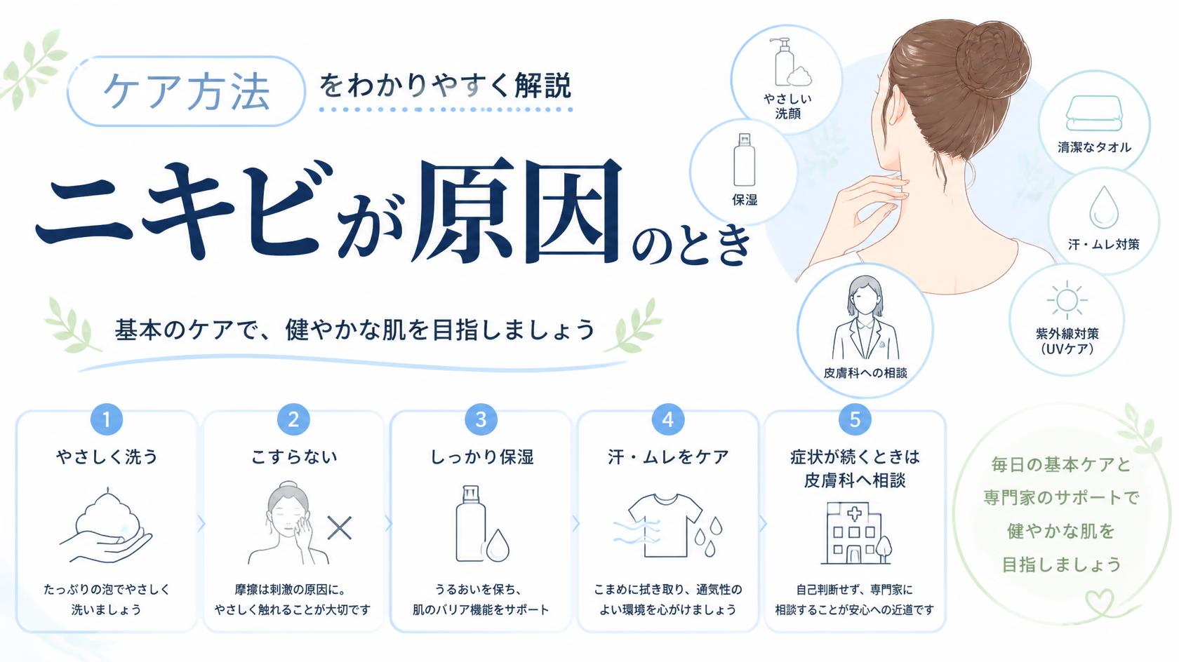 ニキビが原因の場合のケア方法