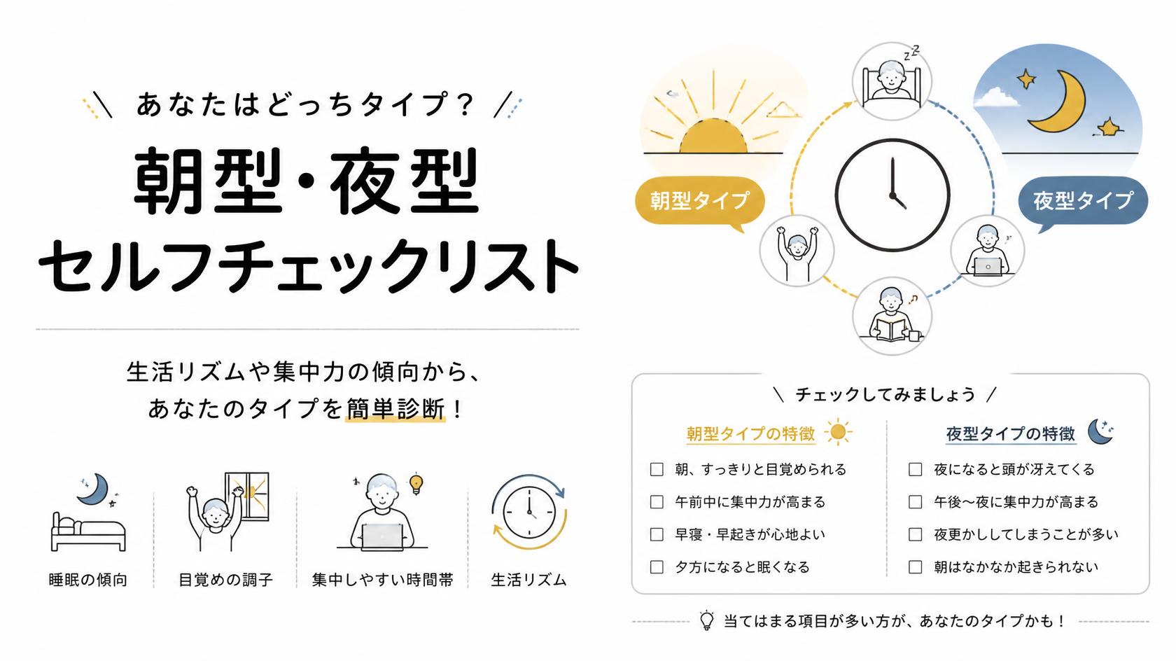 あなたはどっち?朝型・夜型のセルフチェックリスト