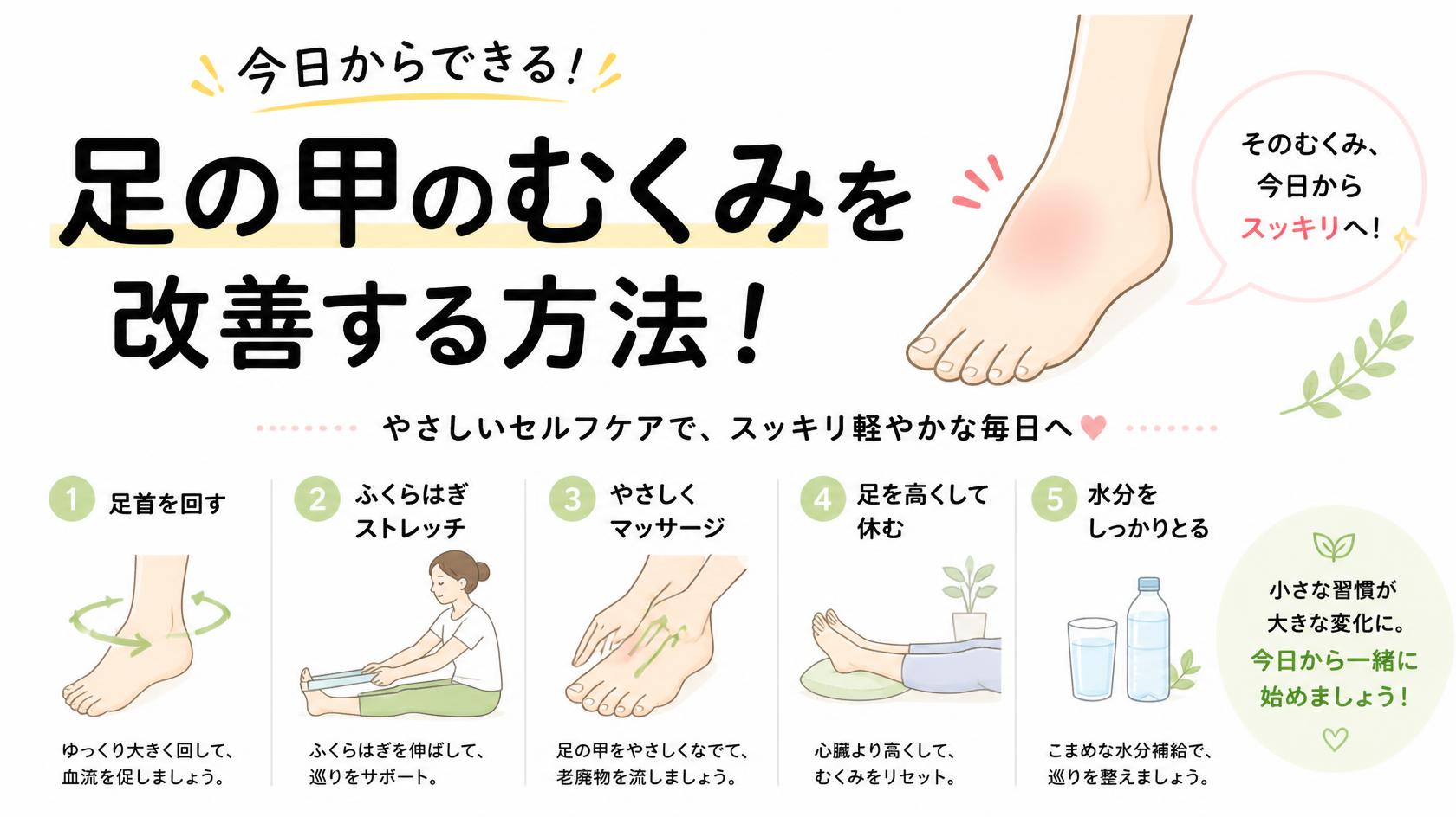 今日からできる!足の甲のむくみを改善する方法
