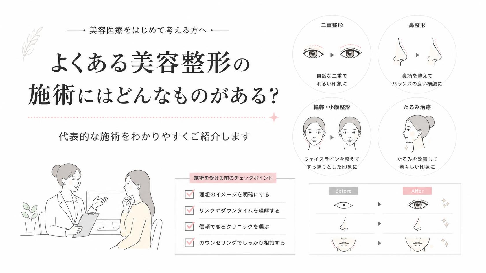 美容整形の代表的な施術とは？