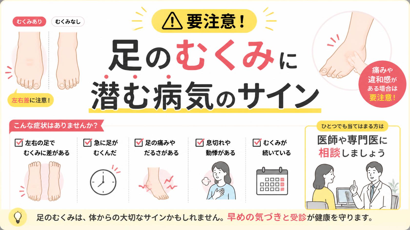 こんなときは注意!足のむくみに潜む病気のサイン