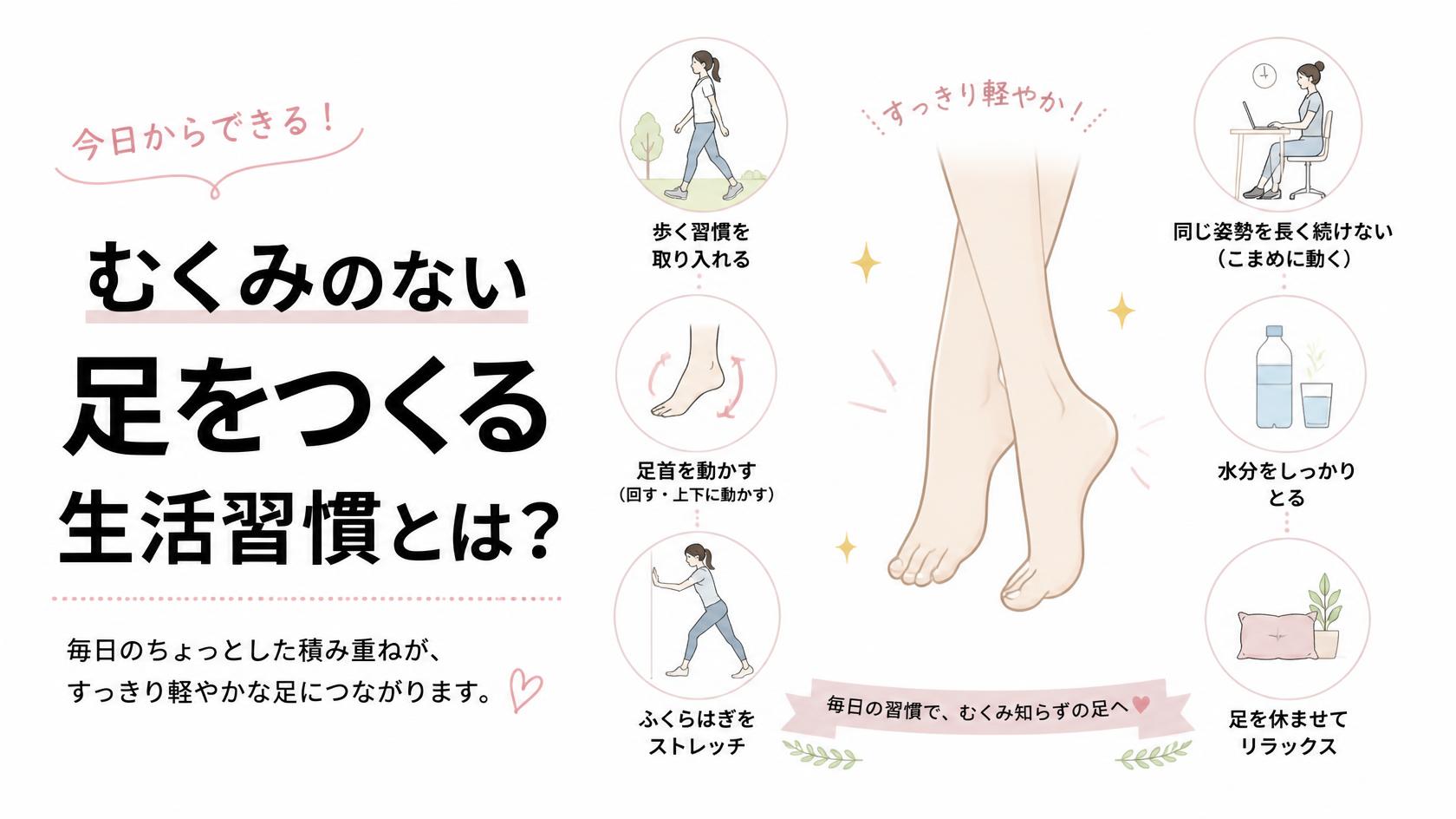むくみ知らずの足をつくる生活習慣とは?