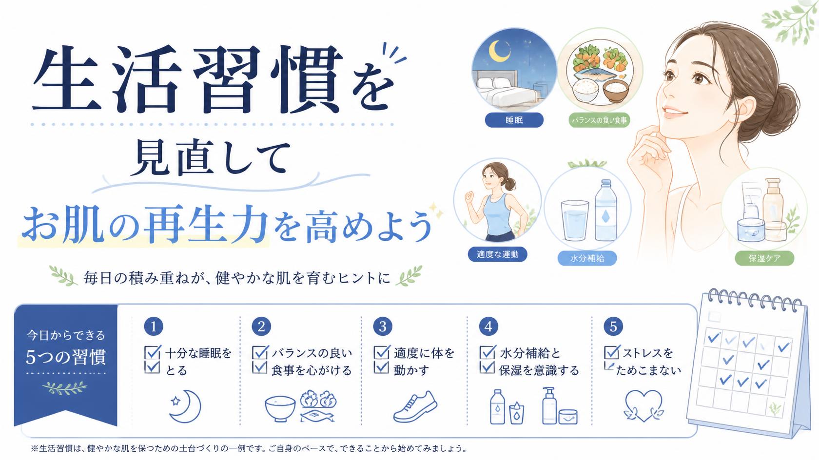 生活習慣を見直して、肌の回復力を高めよう