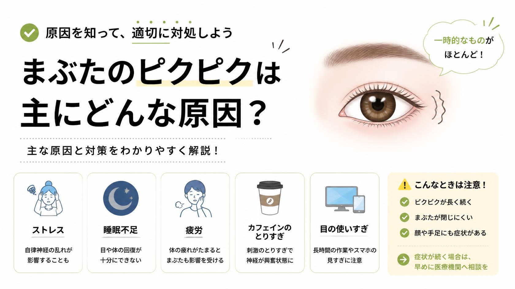 急にまぶたが痙攣する主な原因とは?