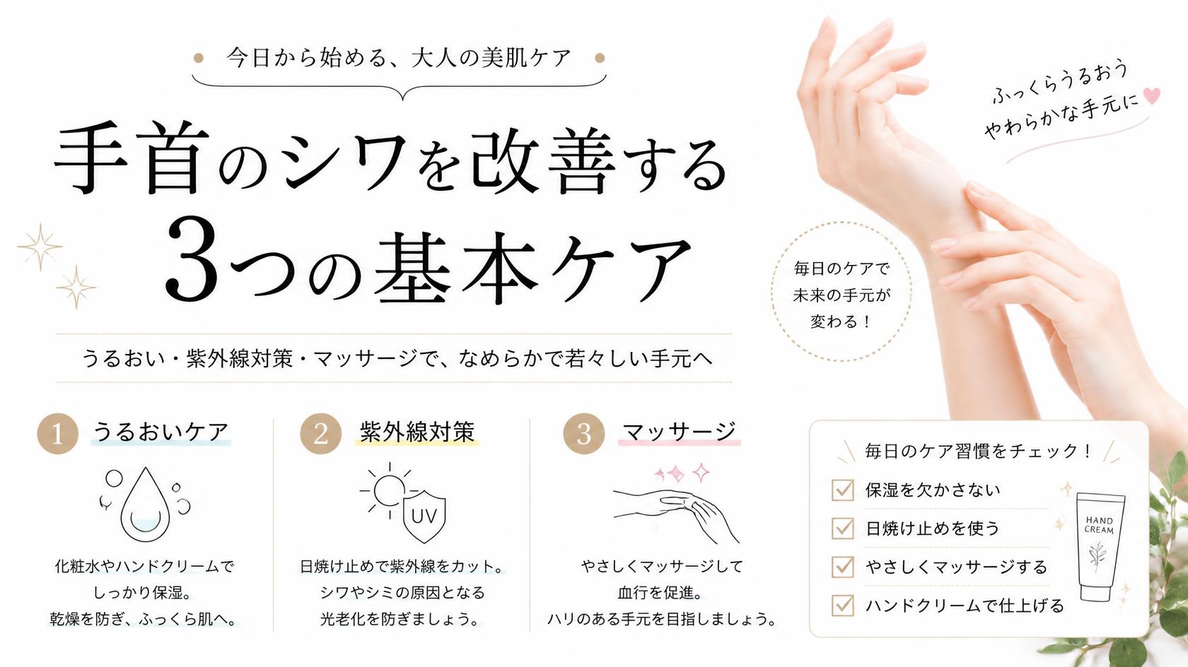 手首のシワを改善する3つの基本ケア