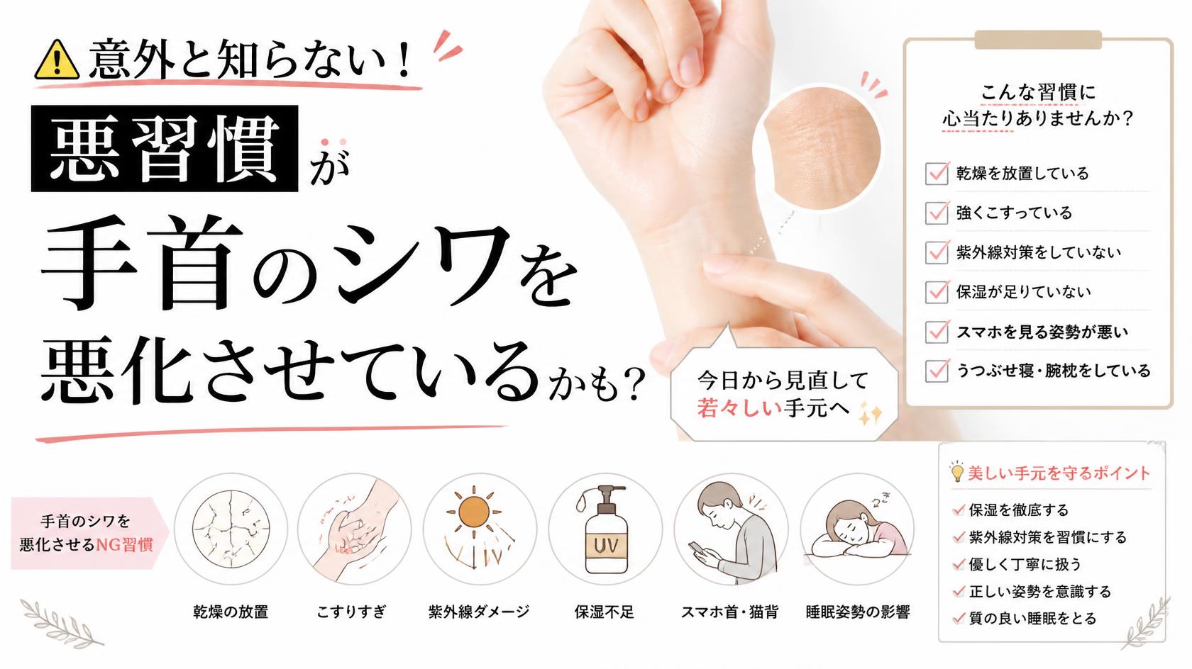 意外と知らない！シワを悪化させるNG習慣