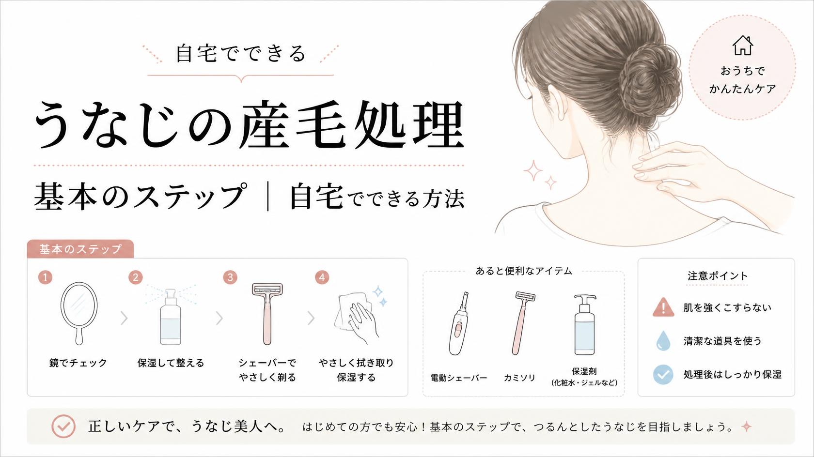うなじの産毛処理｜自宅での基本ステップ