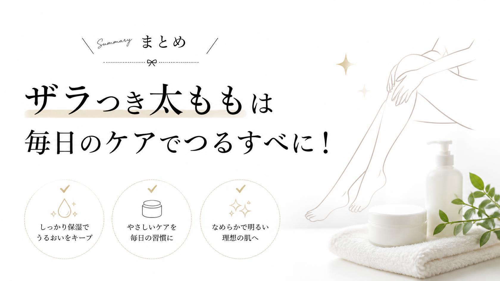 まとめ｜“ざらざら太もも”は毎日のケアでつるすべ肌に変わる！
