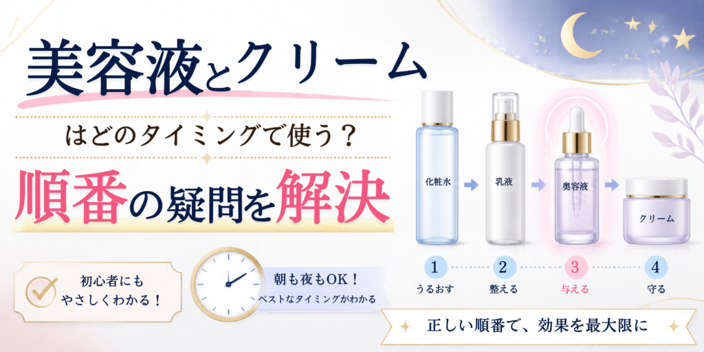美容液とクリームはどのタイミングで使う？順番の疑問を解決